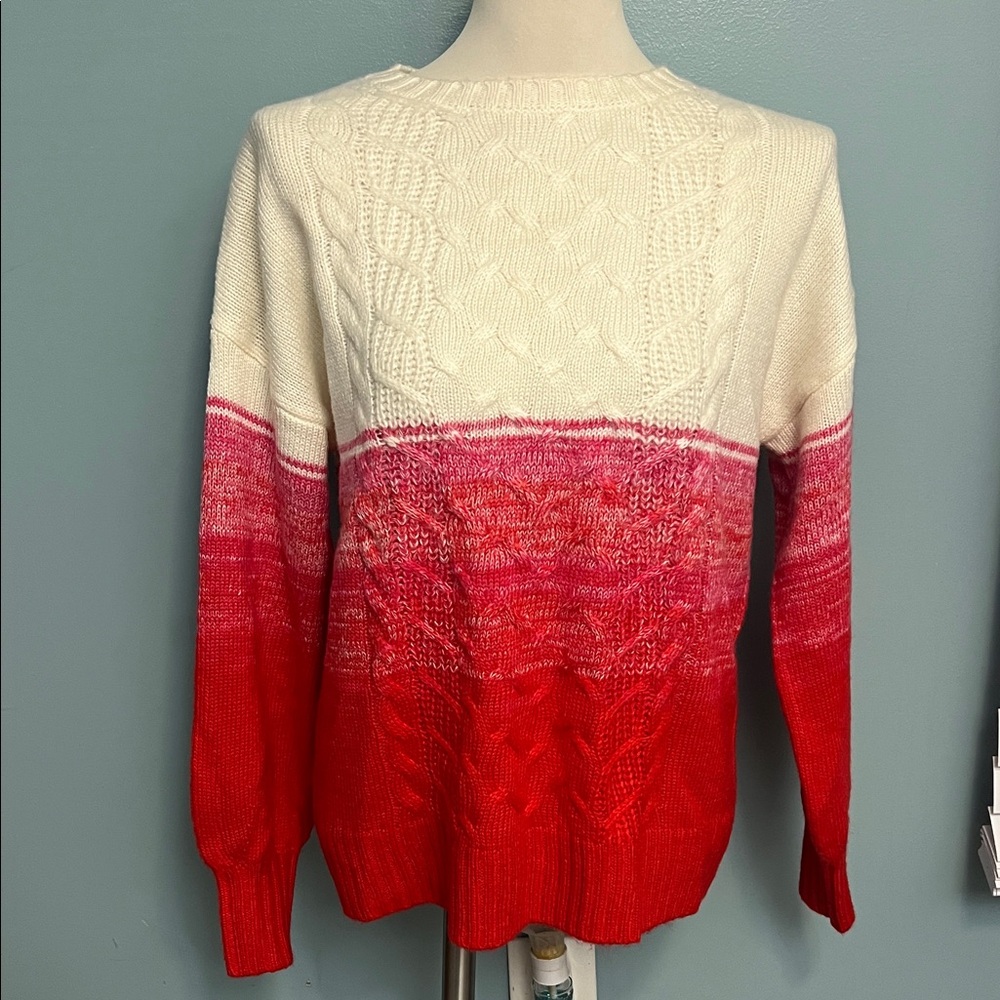 Chloe and Jasmine Women's White Red and Pink  Sweater sz L